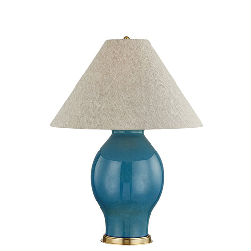 Hudson Valley Westhorpe 1Lt Table Lamp, Brass/French Blue/ - MDSL2600-AGB-CFB