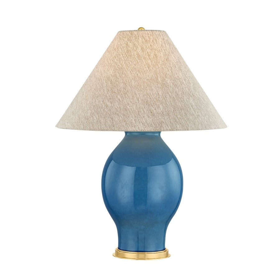 Hudson Valley Westhorpe 1Lt Table Lamp, Brass/French Blue/
