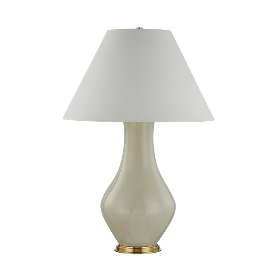 Hudson Valley Hanslope 1Lt Table Lamp, Brass/Muslin/White - MDSL2700-AGB-CFM