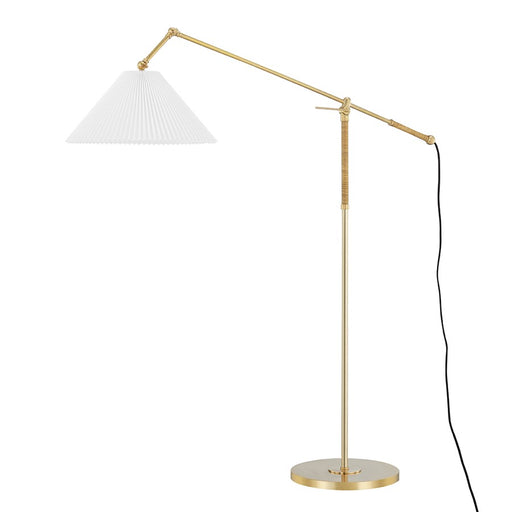 Hudson Valley Dorset 1 Light Floor Lamp, Aged Brass