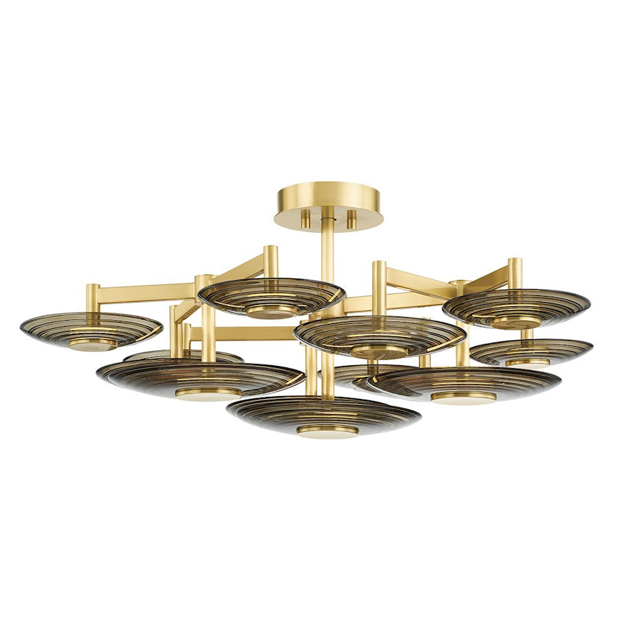 Hudson Valley Griston Semi Flush, Aged Brass