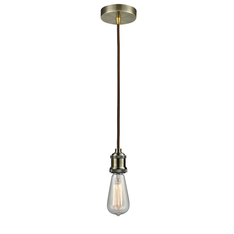 Innovations Edison Bare Bulb Mini Pendant, ABrass/Amber/Brown