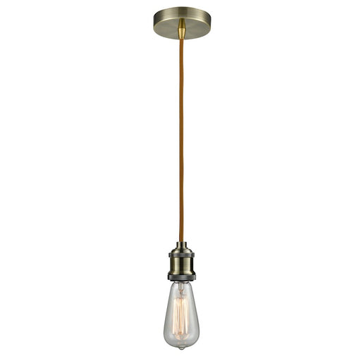 Innovations Edison Bare Bulb Mini Pendant, ABrass/Amber/Copper