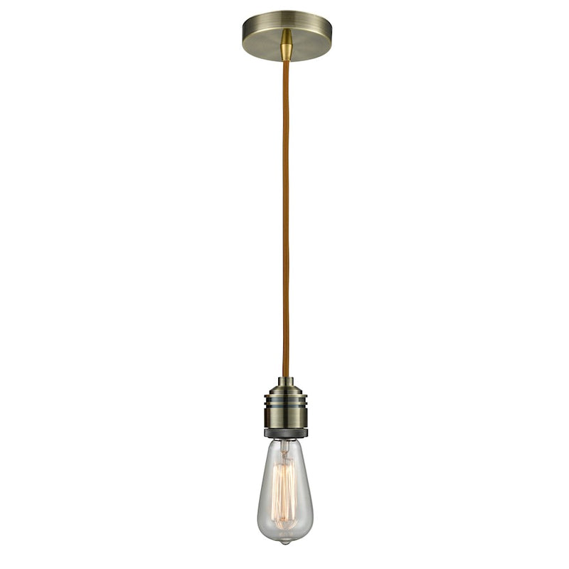 Innovations Winchester Bare Bulb Mini Pendant, ABrass/Copper