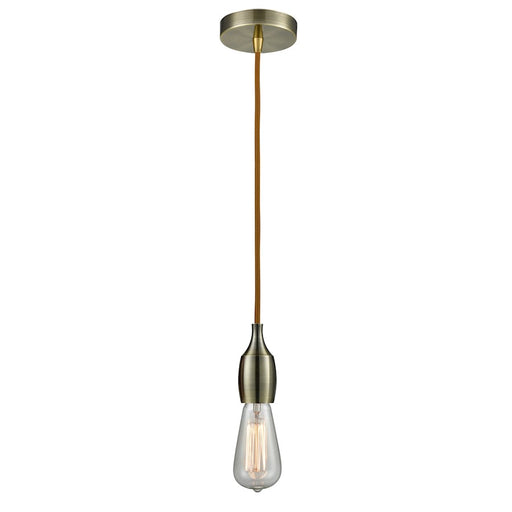 Innovations Chelsea Bare Bulb Mini Pendant, ABrass/Amber/Copper