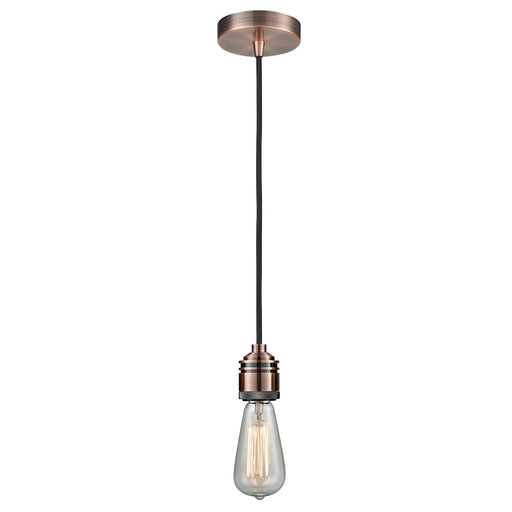 Innovations Winchester Bare Bulb Mini Pendant, AC/BK