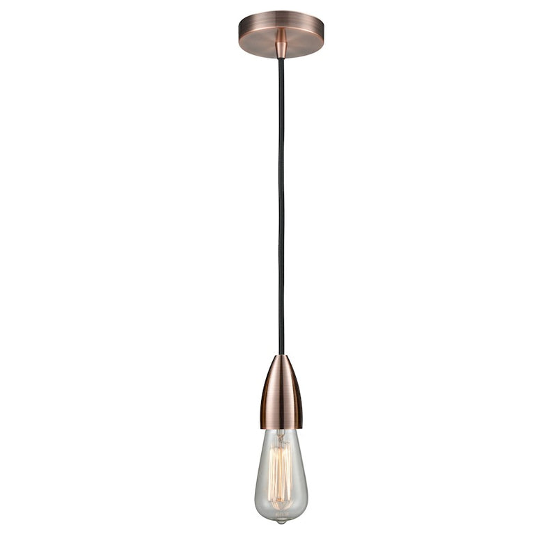Innovations Fairchild Bare Bulb Mini Pendant, AC/BK