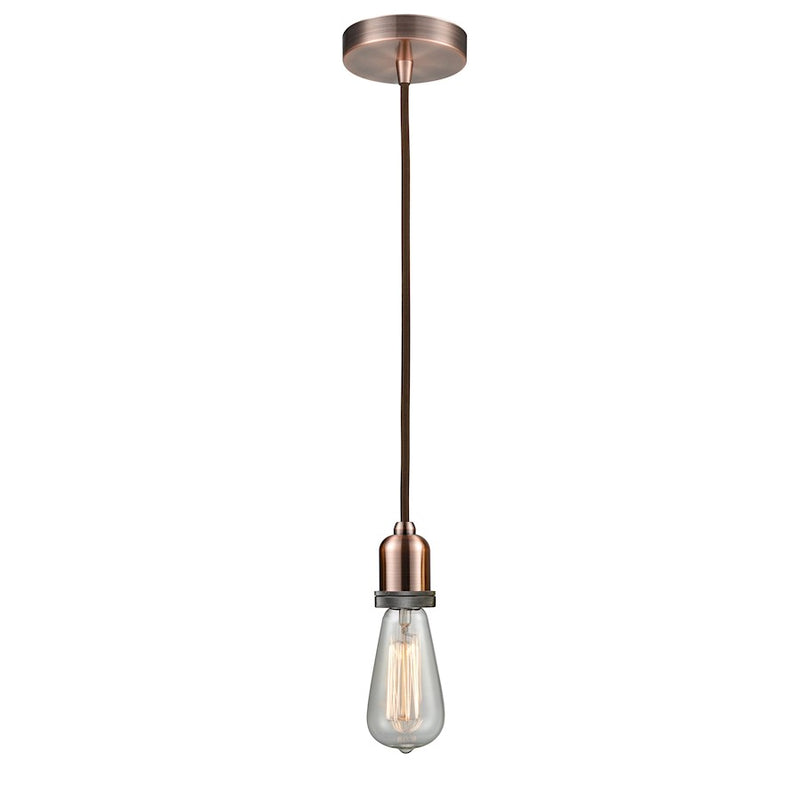 Innovations Whitney Bare Bulb Mini Pendant, AC/Brown