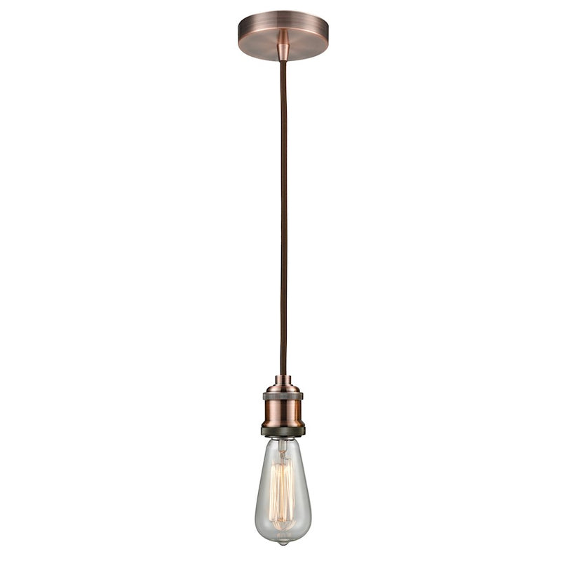 Innovations Edison Bare Bulb Mini Pendant, AC/Amber/Brown