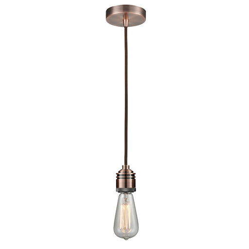 Innovations Winchester Bare Bulb Mini Pendant, AC/Brown