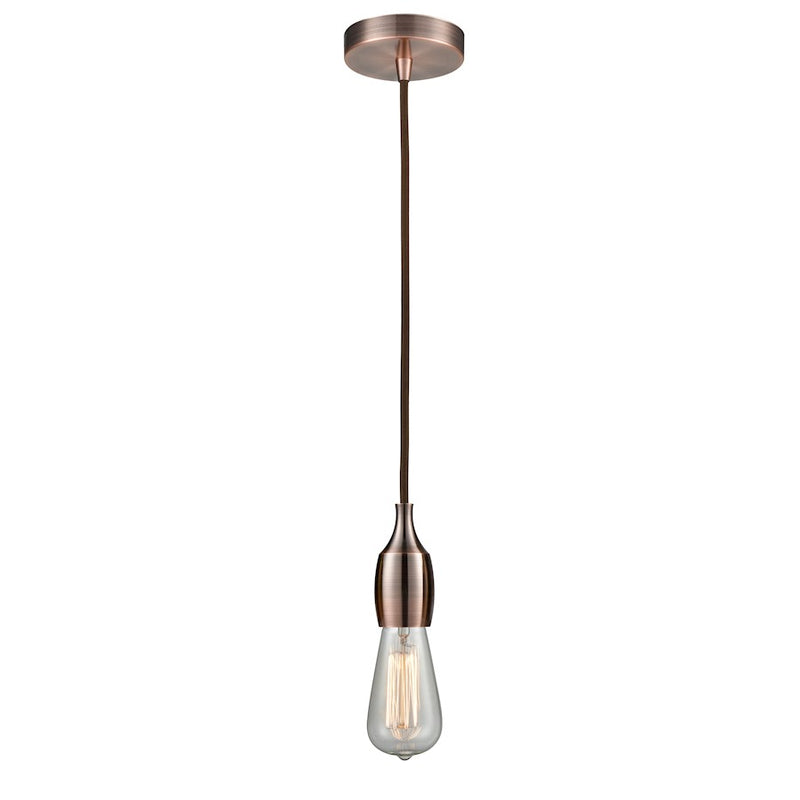 Innovations Chelsea Bare Bulb Mini Pendant, AC/Amber/Brown