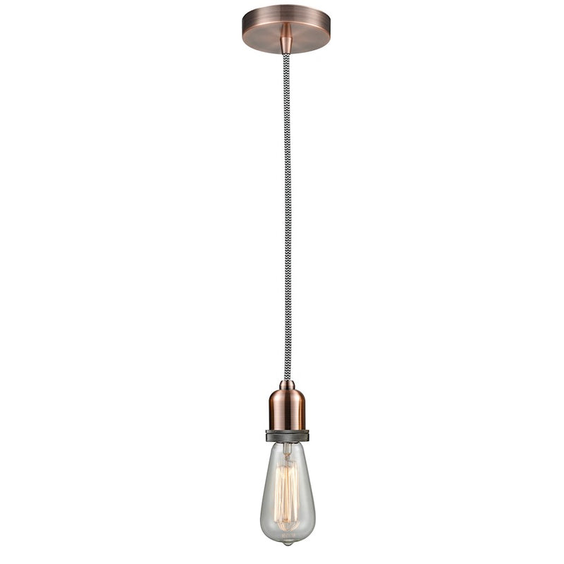 Innovations Whitney Bare Bulb Mini Pendant, AC/Zebra