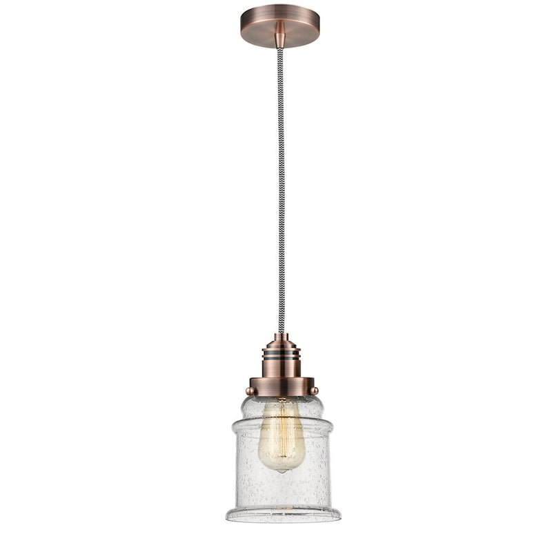 Innovations Canton 2-Light Mini Pendant | Industrial Antique Copper and Seeded Glass | Kitchen Island & Dining Room | Model 100AC-10BW-2H-AC-G184