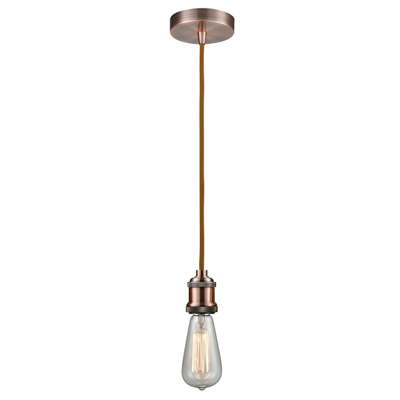 Innovations Edison Bare Bulb Mini Pendant, AC/Amber/Copper