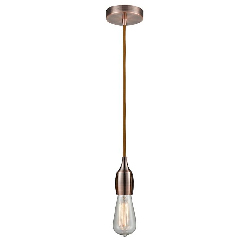 Innovations Chelsea Bare Bulb Mini Pendant, AC/Amber/Copper