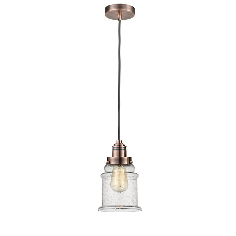 Innovations Canton 2-Light Mini Pendant | Industrial Antique Copper and Seedy Glass | Kitchen Island & Dining Room | Model 100AC-10GY-2H-AC-G184
