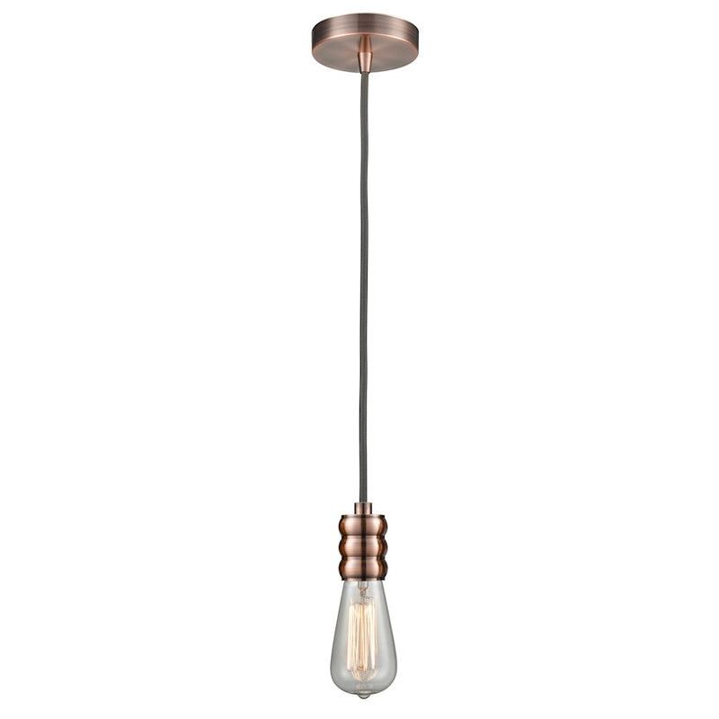 Innovations Gatsby Bare Bulb Mini Pendant, AC/Gray
