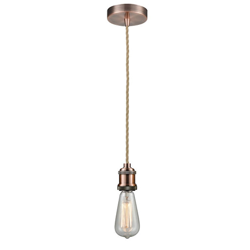 Innovations Edison Bare Bulb Mini Pendant, AC/Amber/Rope