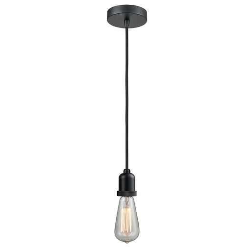 Innovations Whitney Bare Bulb Mini Pendant, Black/Black Cord