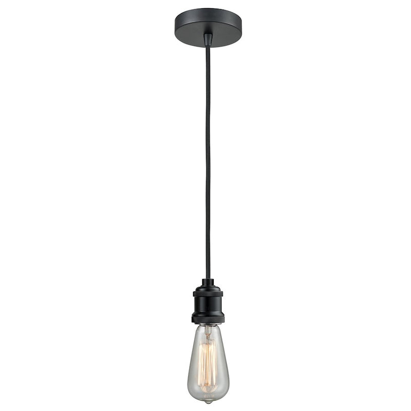 Innovations Edison Bare Bulb Mini Pendant, BK/Amber/BK