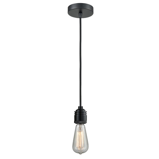 Innovations Winchester Bare Bulb Mini Pendant, Black/Black Cord