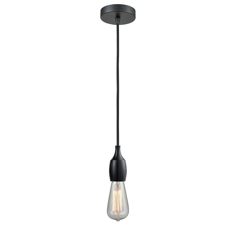 Innovations Chelsea Bare Bulb Mini Pendant, BK/Amber/BK