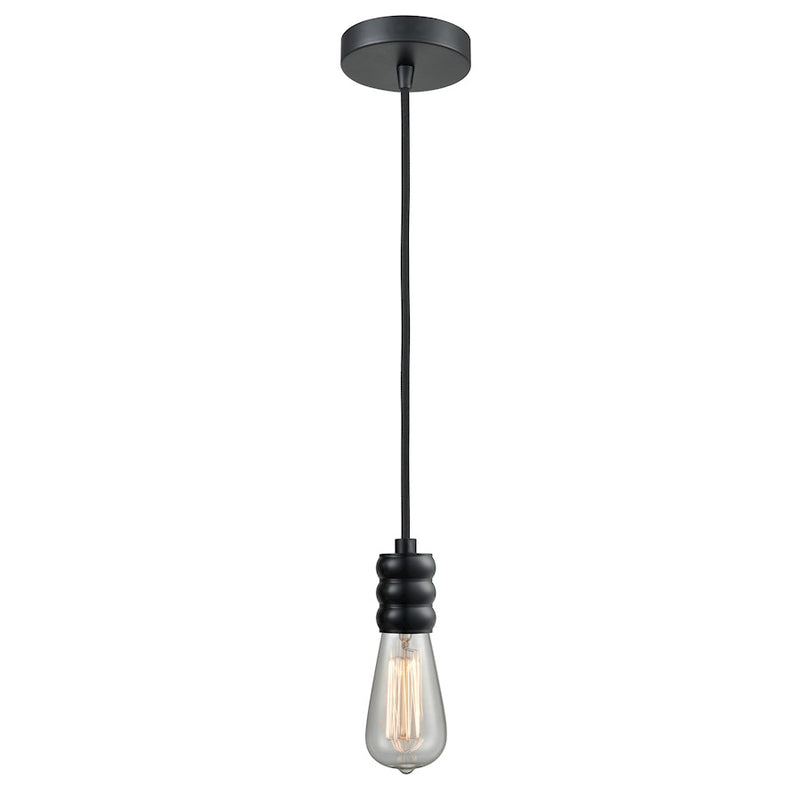 Innovations Gatsby Bare Bulb Mini Pendant, Black/Black Cord