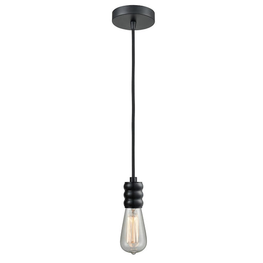 Innovations Gatsby Bare Bulb Mini Pendant, Black/Black Cord