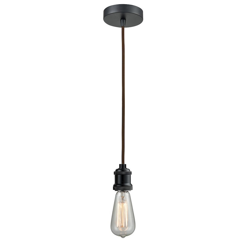Innovations Edison Bare Bulb Mini Pendant, BK/Amber/Brown