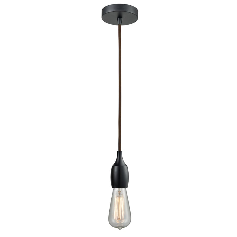 Innovations Chelsea Bare Bulb Mini Pendant, BK/Amber/Brown