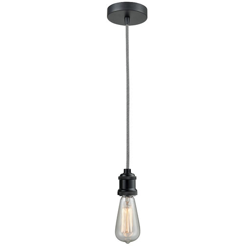 Innovations Edison Bare Bulb Mini Pendant, BK/Amber/Zebra