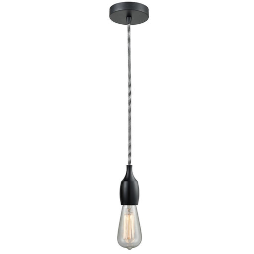 Innovations Chelsea Bare Bulb Mini Pendant, BK/Amber/Zebra
