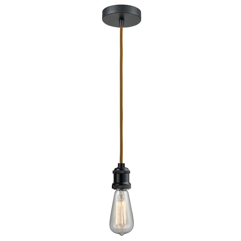 Innovations Edison Bare Bulb Mini Pendant, BK/Amber/Copper