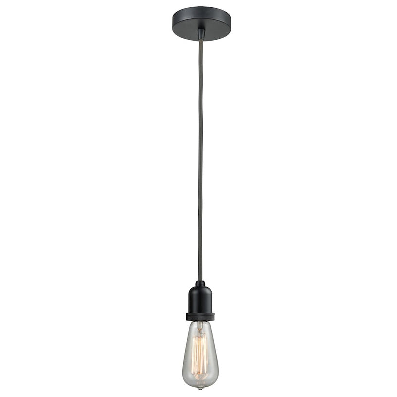 Innovations Whitney Bare Bulb Mini Pendant, Black/Gray Cord