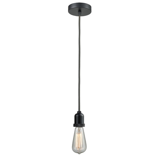 Innovations Whitney Bare Bulb Mini Pendant, Black/Gray Cord