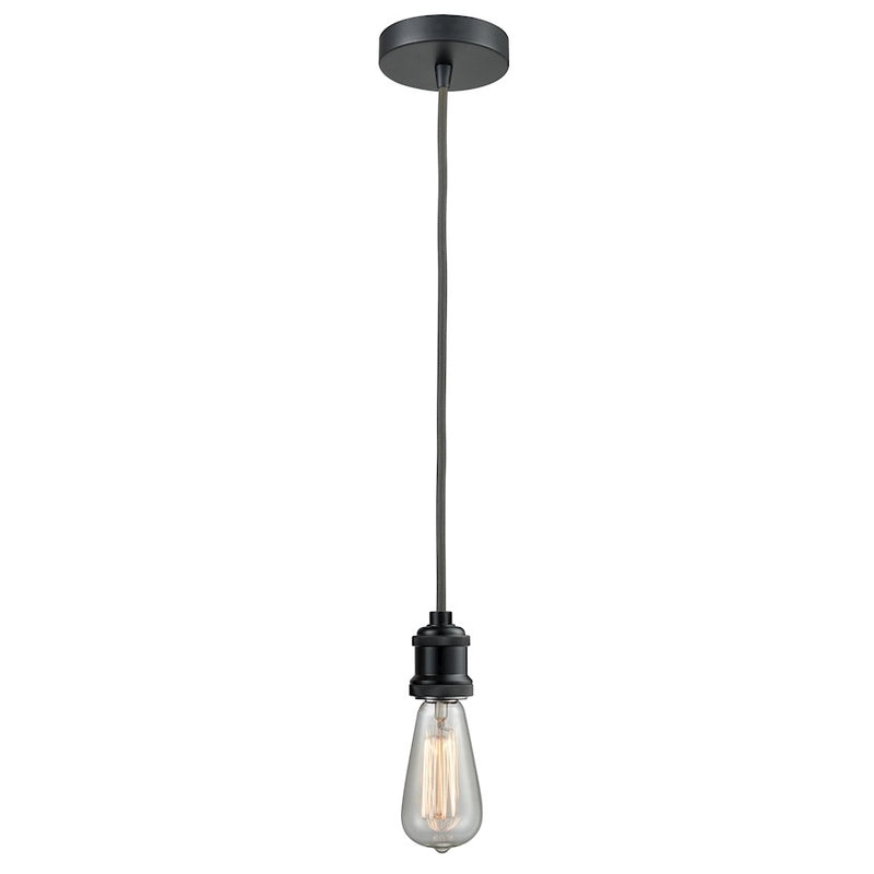 Innovations Edison Bare Bulb Mini Pendant, BK/Amber/Gray