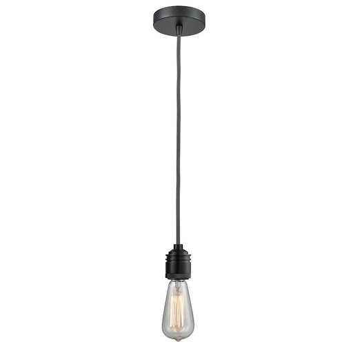 Innovations Winchester Bare Bulb Mini Pendant, Black/Gray Cord