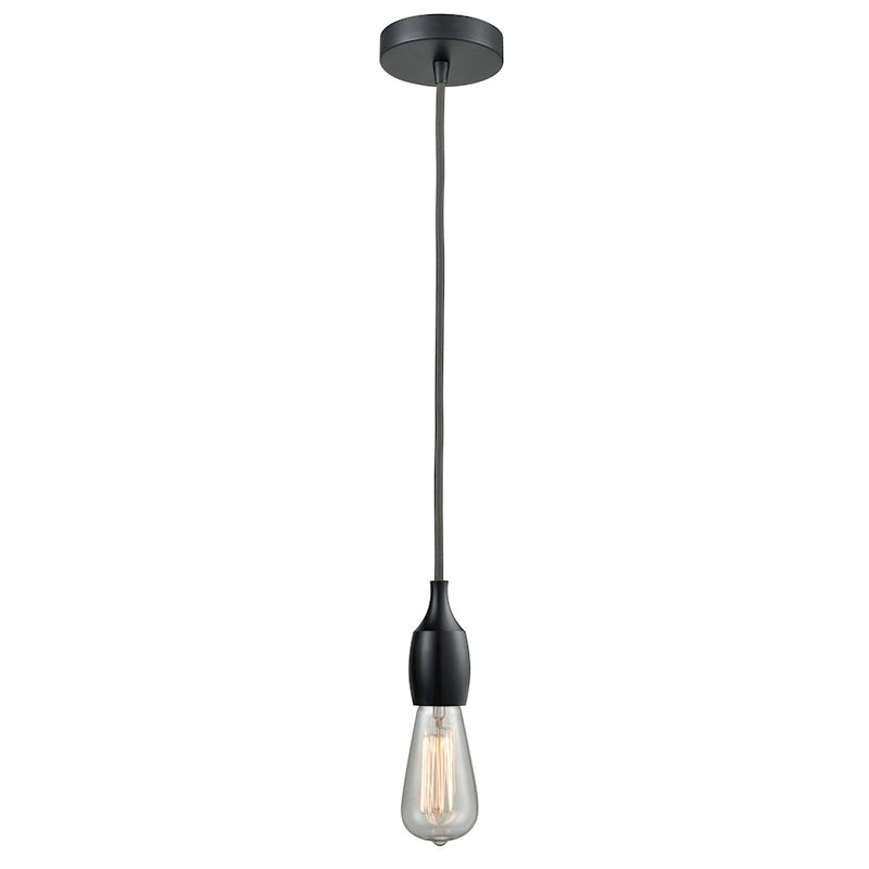 Innovations Chelsea Bare Bulb Mini Pendant, BK/Amber/Gray