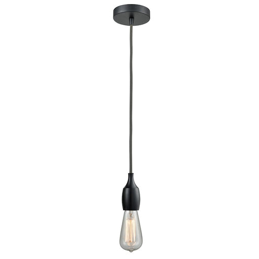 Innovations Chelsea Bare Bulb Mini Pendant, BK/Amber/Gray
