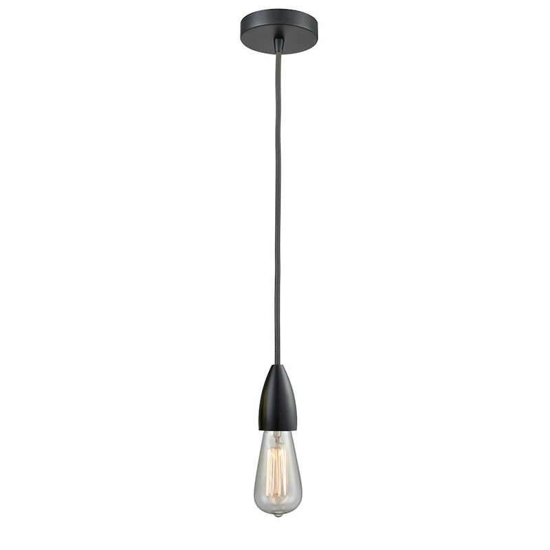 Innovations Fairchild Bare Bulb Mini Pendant, Black/Gray Cord