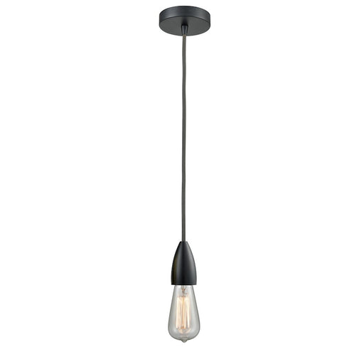Innovations Fairchild Bare Bulb Mini Pendant, Black/Gray Cord