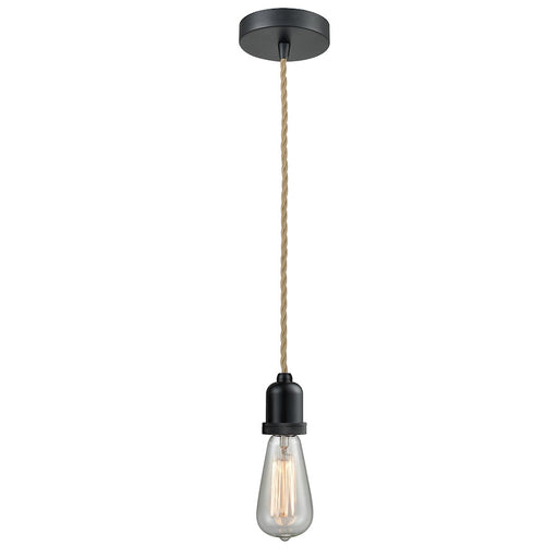 Innovations Whitney Bare Bulb Mini Pendant, Black/Rope Cord