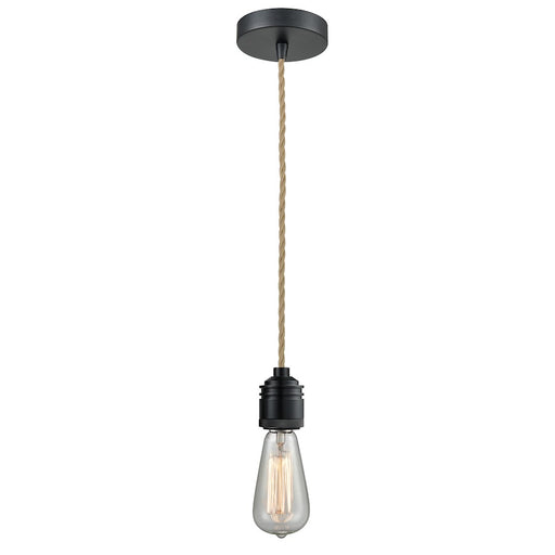 Innovations Winchester Bare Bulb Mini Pendant, Black/Rope Cord