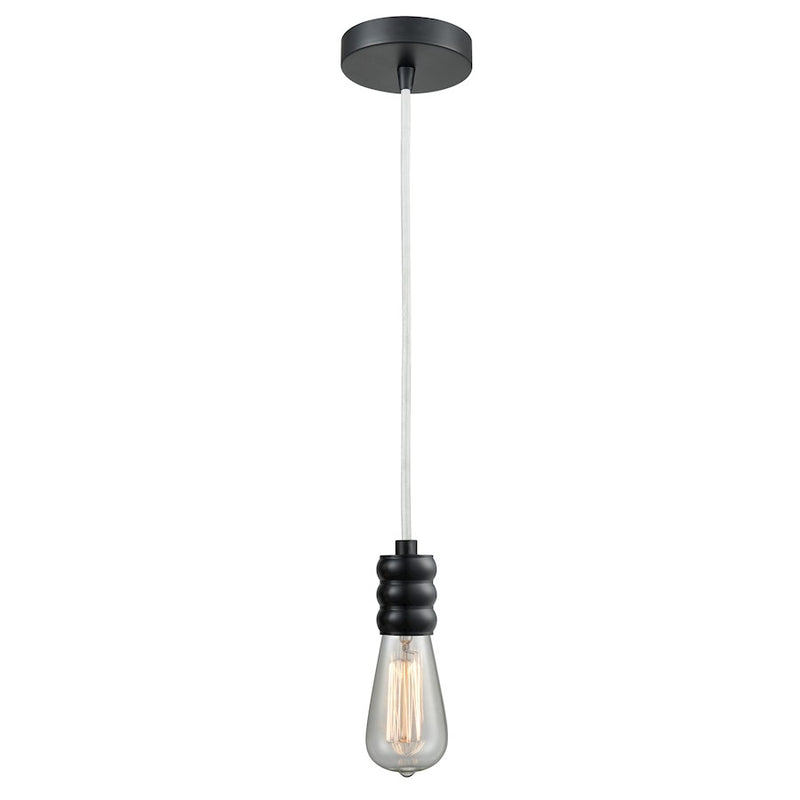 Innovations Gatsby Bare Bulb Mini Pendant, Black/White Cord