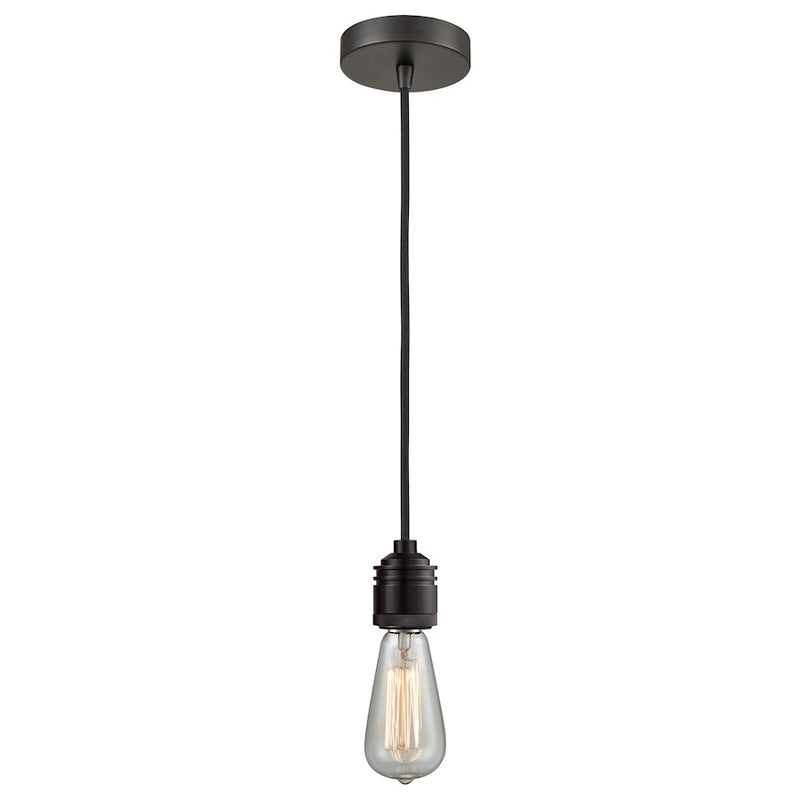 Innovations Winchester Bare Bulb Mini Pendant, OBZ/Black Cord