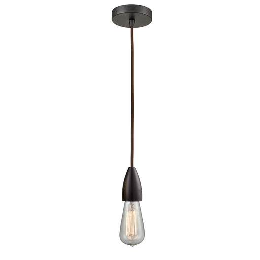 Innovations Fairchild Bare Bulb Mini Pendant, OBZ/Brown Cord