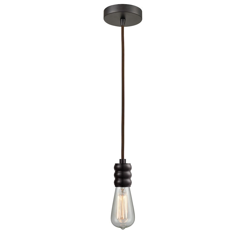 Innovations Gatsby Bare Bulb Mini Pendant, OBZ/Brown Cord