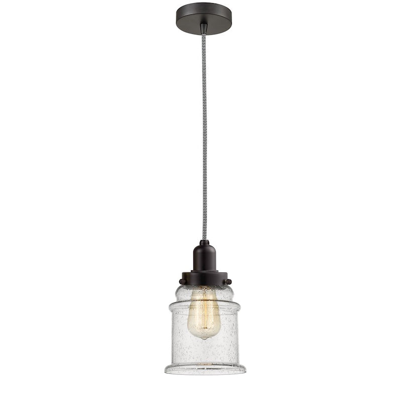Innovations Whitney 11in 1-Light Mini Pendant | Industrial Oil Rubbed Bronze and Seedy Glass | Kitchen Island & Dining | Model 100OB-10BW-0H-OB-G184