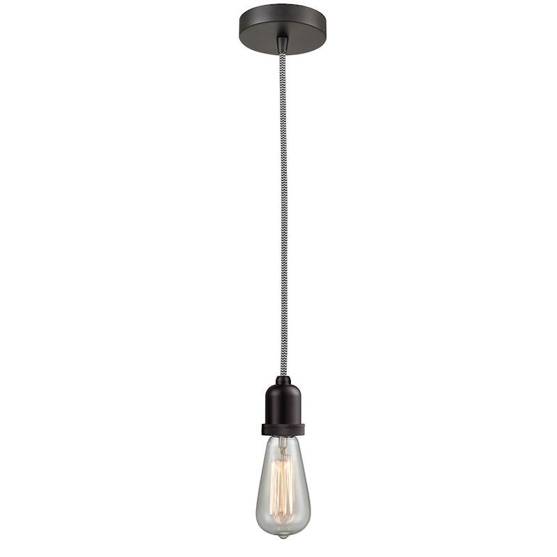 Innovations Whitney Bare Bulb Mini Pendant, OBZ/Zebra Cord