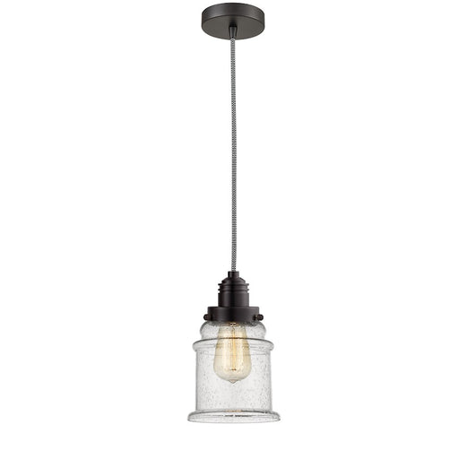 Innovations Winchester Canton 2-Light Mini Pendant | Industrial Oil Rubbed Bronze and Seedy Glass | Kitchen Island | Model 100OB-10BW-2H-OB-G184